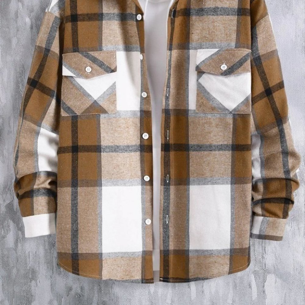 Brown Mens Shirt Jacket - Picture 2 of 7